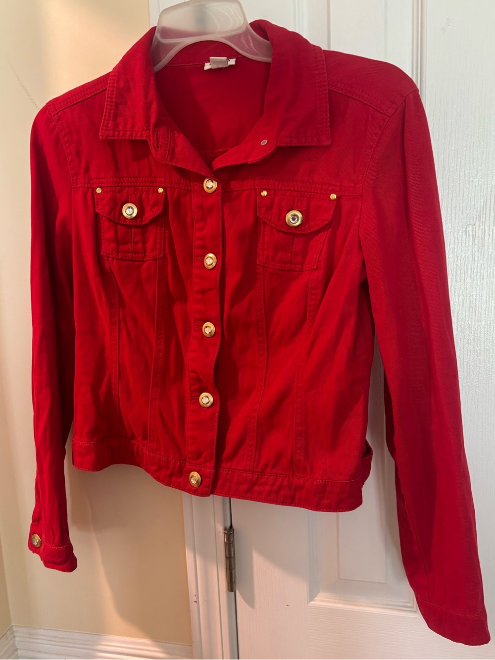 Red Cato Jean Jacket Women’s Size Small Fall Autumn Christmas Jacket
